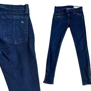 Rag & Bone for Aritzia 28 Zippered Mid Rise Skinny Jeans